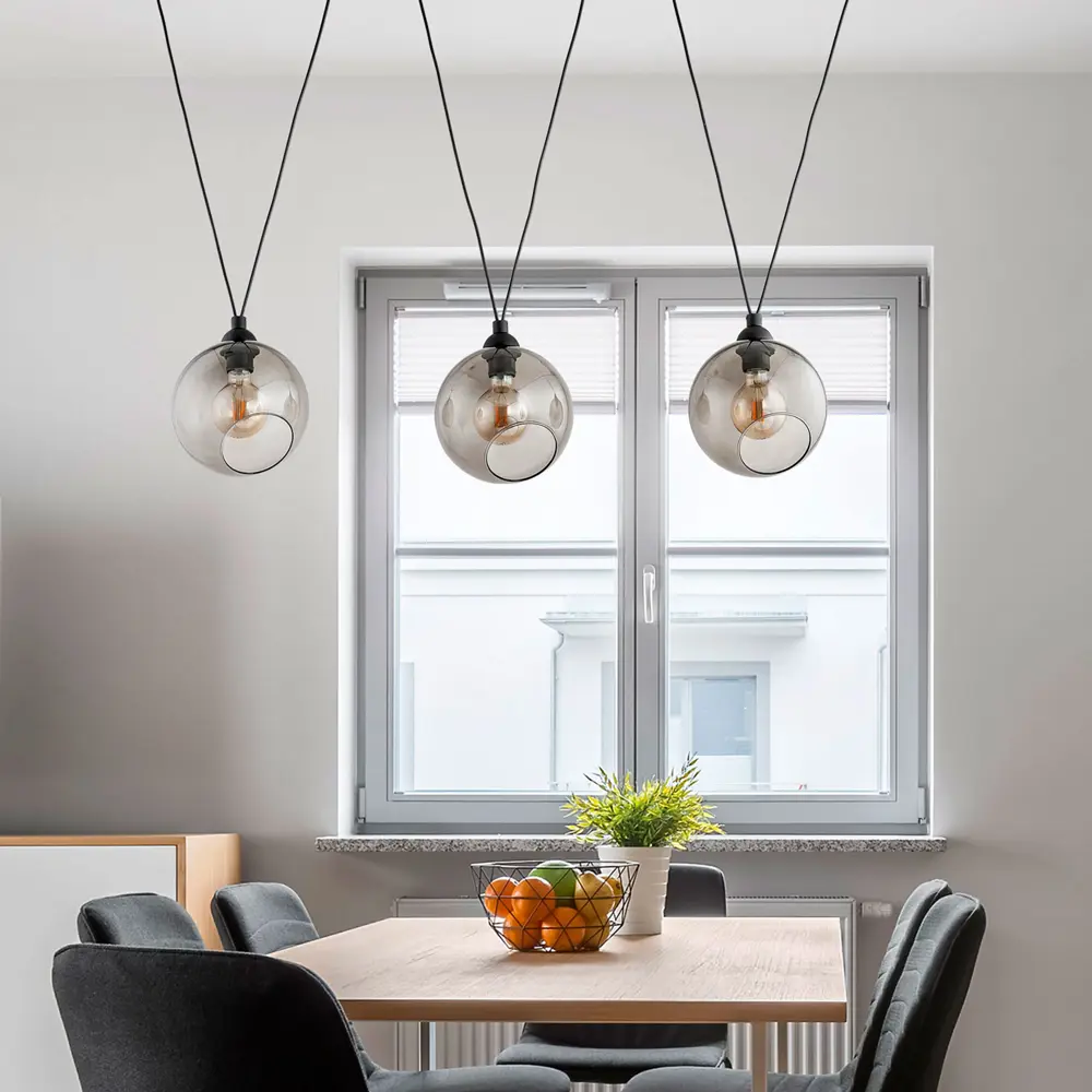Светильник подвесной Lighting Pobo 1981, 3 лампы, 14 м², цвет чёрный дымчатый TK Lighting STLM-2190323 - Вид №2