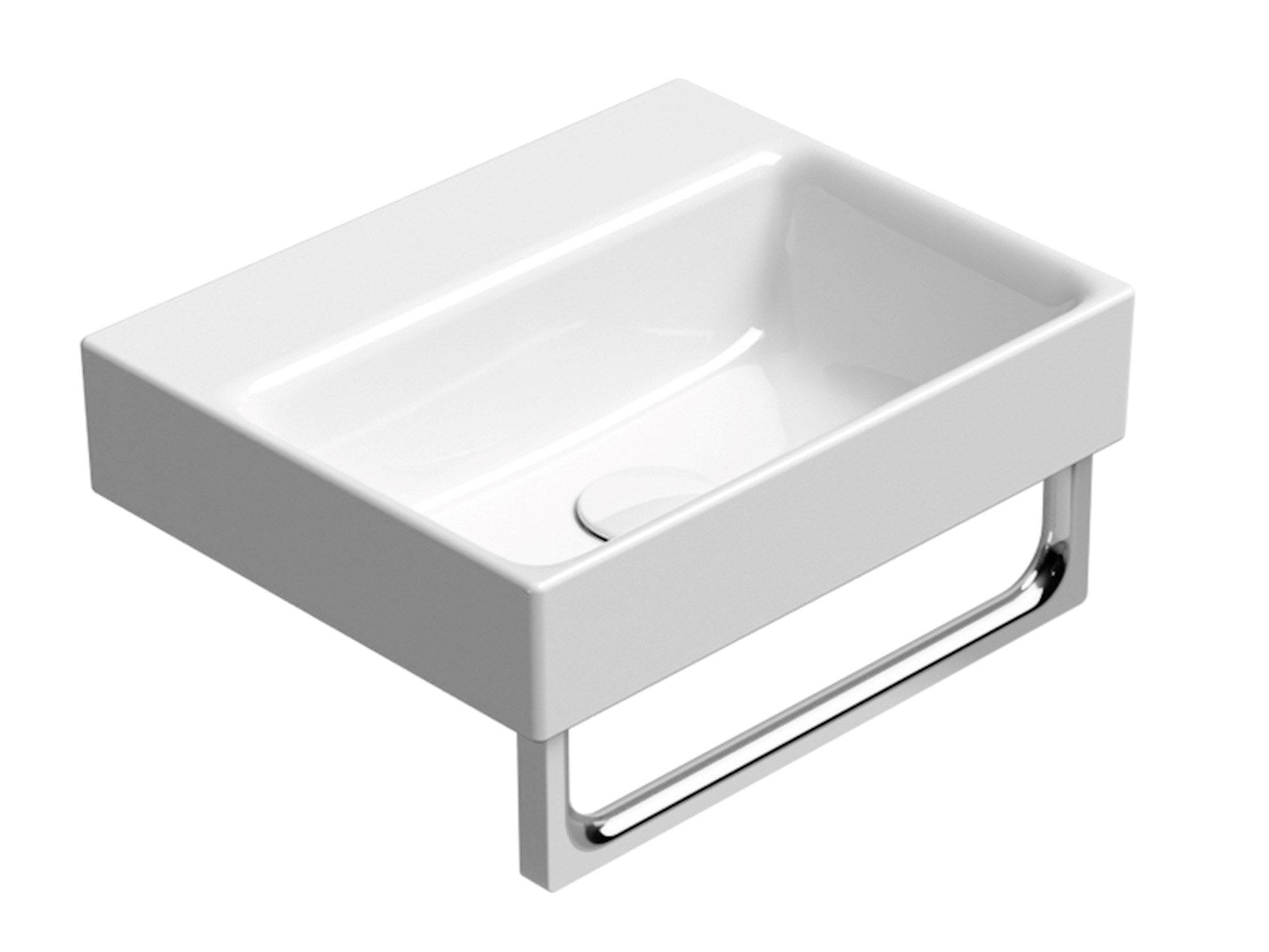 Керамическая прямоугольная подвесная раковина с держателем для полотенец GSI ceramica Nubes ARCH-00114331