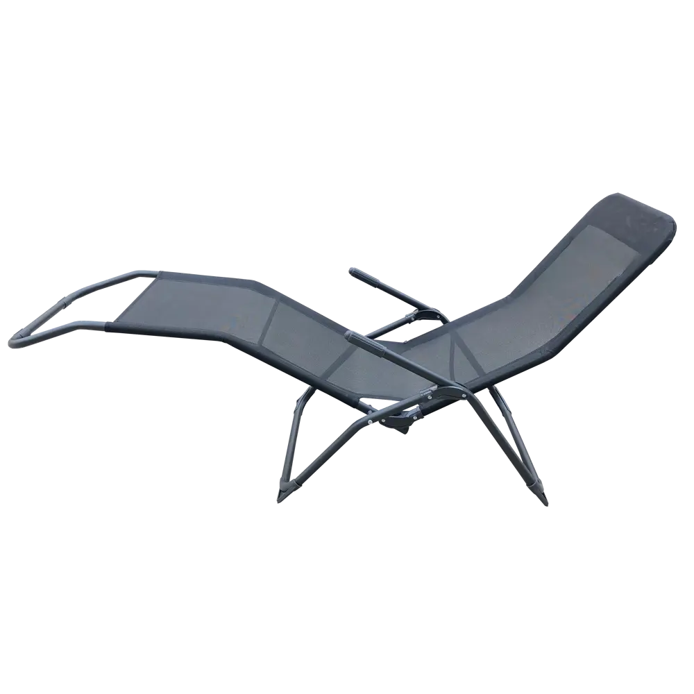 Шезлонг складной Naterial Fiesta 142x60x99 см сталь/ текстилен черный Santreyd STLM-2109425 - Вид №2