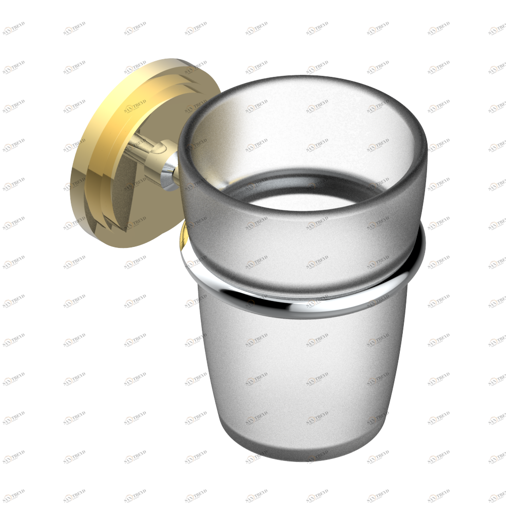 G2M-536 Стакан настенный для зубных щёток Thg-paris Faubourg - чёрный фарфор - с рукоятками Хром/золото G2M-536 CAT.A