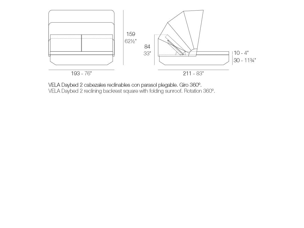 Садовая кровать с откидной спинкой Vondom ARCH-00048405 - Вид №10