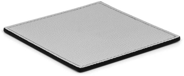 Квадратная подставка - 10x10 см / тканая кожа_черная