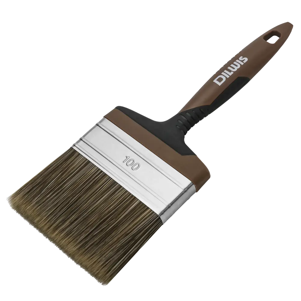Кисть плоская для лаков и антисептиков 100 мм DILWIS синтетическая щетина STLM-2054727