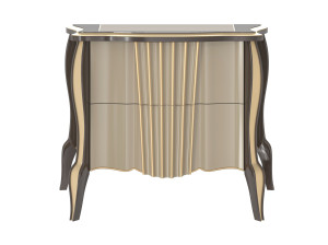 Деревянная прямоугольная тумбочка с ящиками