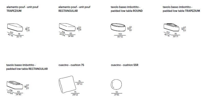 Изогнутый диван из ткани Meridiani Рене ARCH-00039465 - Вид №1