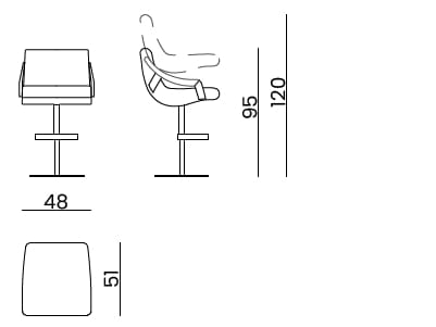 Регулируемая высота кожаный барный стул Bizzotto Italia Symphony-Infinity ARCH-00046383 - Вид №2