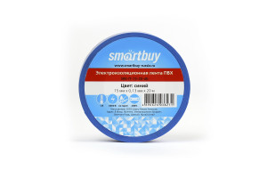 16052468 Изолента 0.13х15 мм, 20 метров, синяя SBE-IT-15-20-db Smartbuy