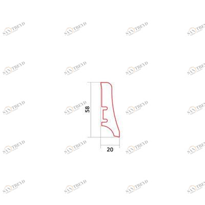 Плинтус Barlinek Темный Шпонированный Дуб (Гладкая) 2200х58 мм 1010000124