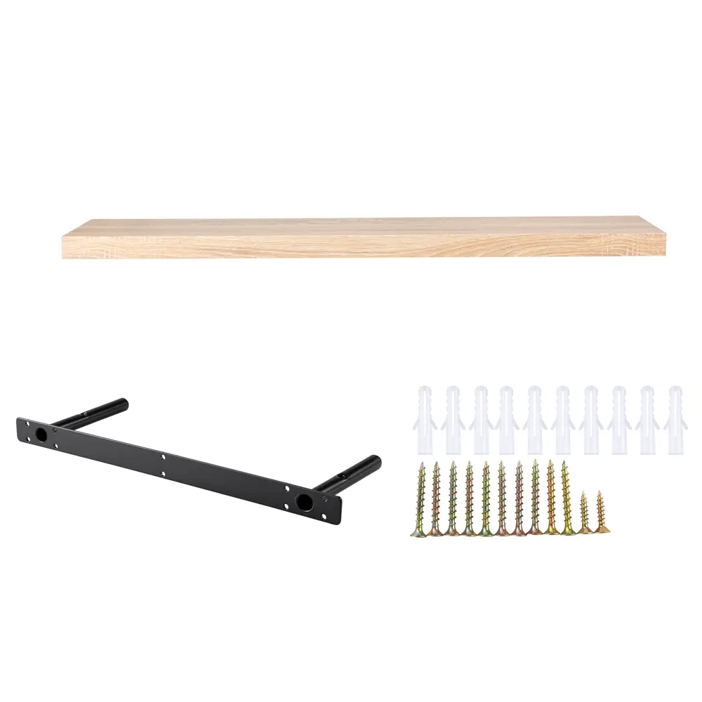 Настенная полка KONSENSA 100x23.5 см со скрытым креплением МДФ цвет дуб STLM-2201676 - Вид №6