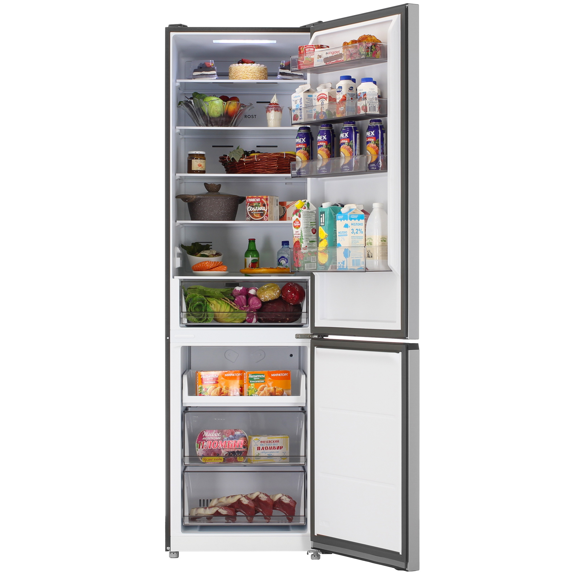 9172544 Холодильник с морозильником   LEX LKB201IXIDMax серебристый STDN-0123331 - Вид №5