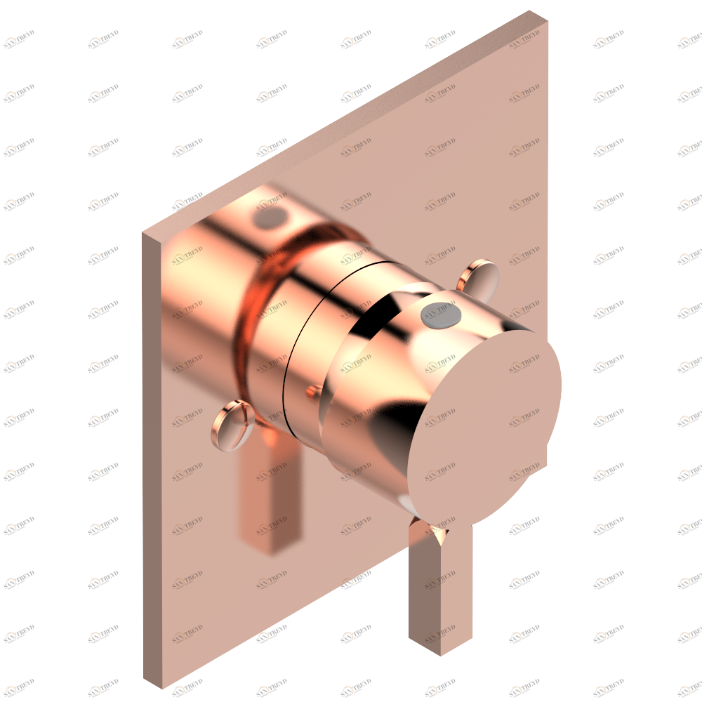 A60-6540B Внешняя часть смесителя для душа однорычажного встраиваемого в стену 06540 Thg-paris Marina c чёрным ониксом Розовое золото A60 6540B CAT.F