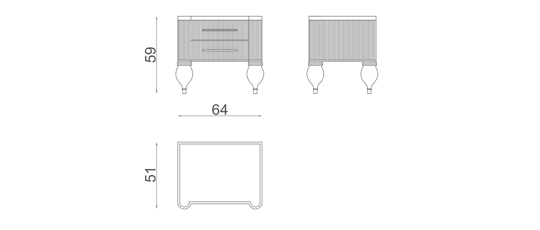 Прямоугольная тумбочка с ящиками Zebrano Elsiyum ARCH-00054376 - Вид №5