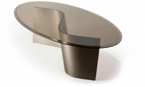 Reflex Овальный стеклянный журнальный столик для гостиной Esse