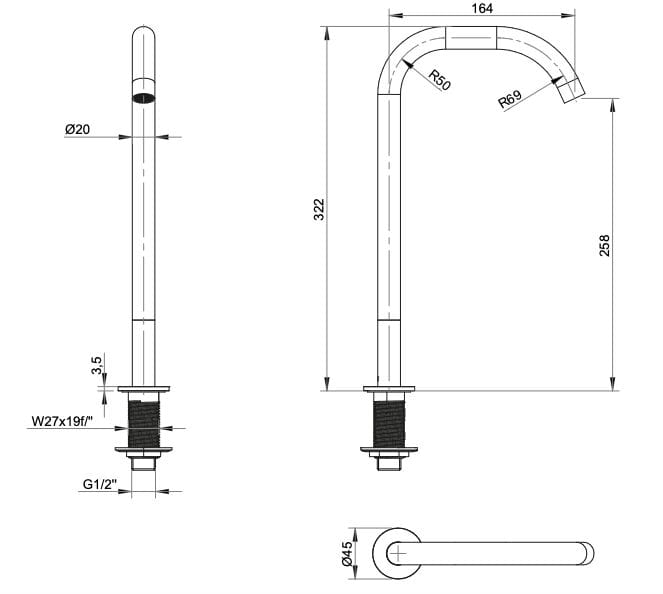 Дозирующий носик из нержавеющей стали для пола Nic Made ARCH-00001116 - Вид №2