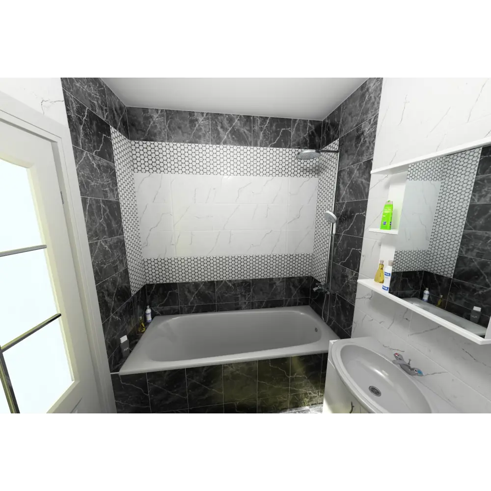 Плитка настенная «Помпеи 7» 27.5х40 см 1.65 м2 цвет белый Керамин STLM-2112455 - Вид №2