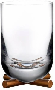 NUDE Хрустальный бокал для виски с латунным основанием Camp