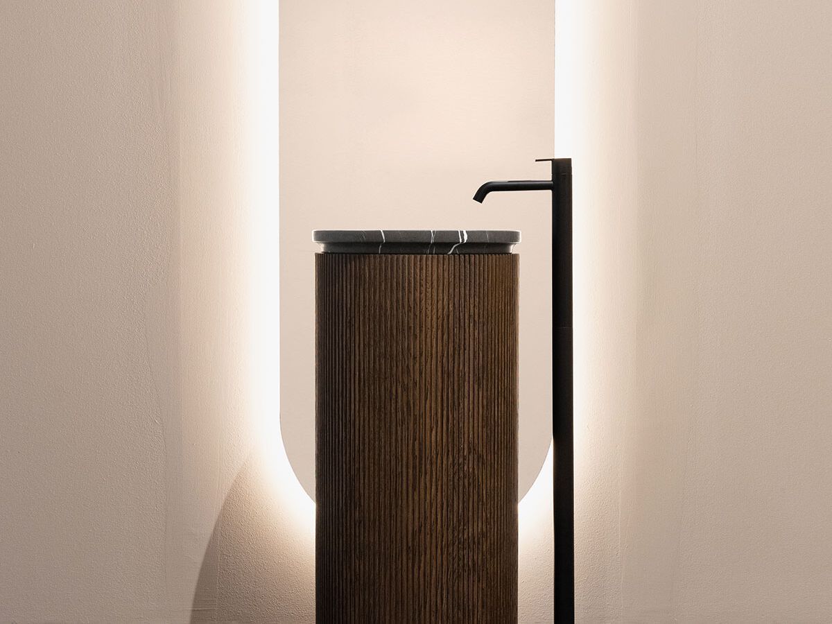 Отдельно стоящий круглый умывальник из мрамора Pietra Grey Inbani решетки ARCH-00034907 - Вид №9