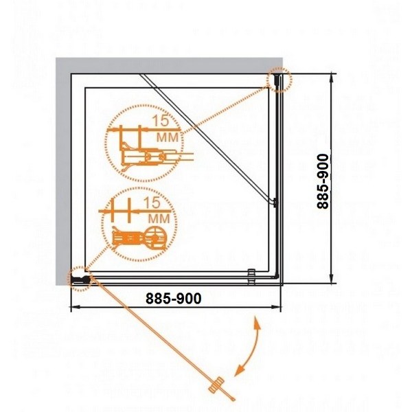Душевой уголок CEZARES ROYAL PALACE-A-A-1-90-CP-G - Вид №1