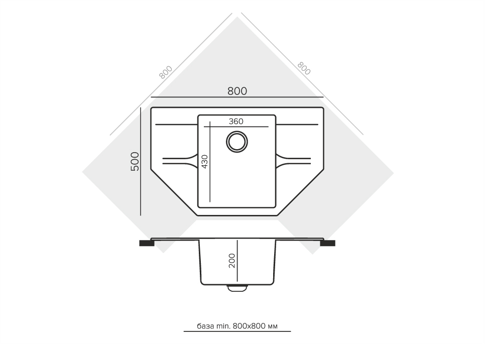 Кухонные мойки Polygran Riff-800 855120 - Вид №2