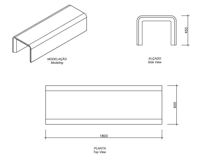 Бетонная скамья amop ARCH-00140376 - Вид №1