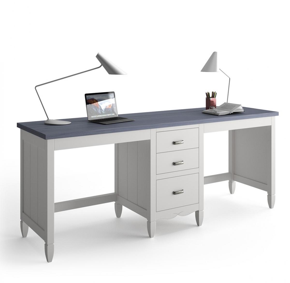 090212 Письменный стол 211-260 cm тумба по центру Grupo Seys Amberes Santreyd  - Вид №2