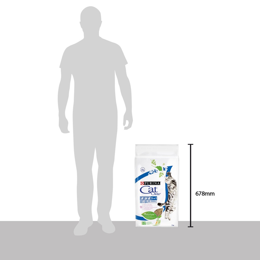 ПР0059639 Корм для кошек 3в1 домашняя птица, индейка сух. 7кг Cat Chow 