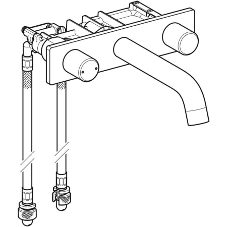 116.460.21.1 Смеситель для раковины Geberit ONE круглого исполнения, настенный монтаж, смеситель двухручковый, для монтажного элемента Geberit ONE Geberit  - Вид №1