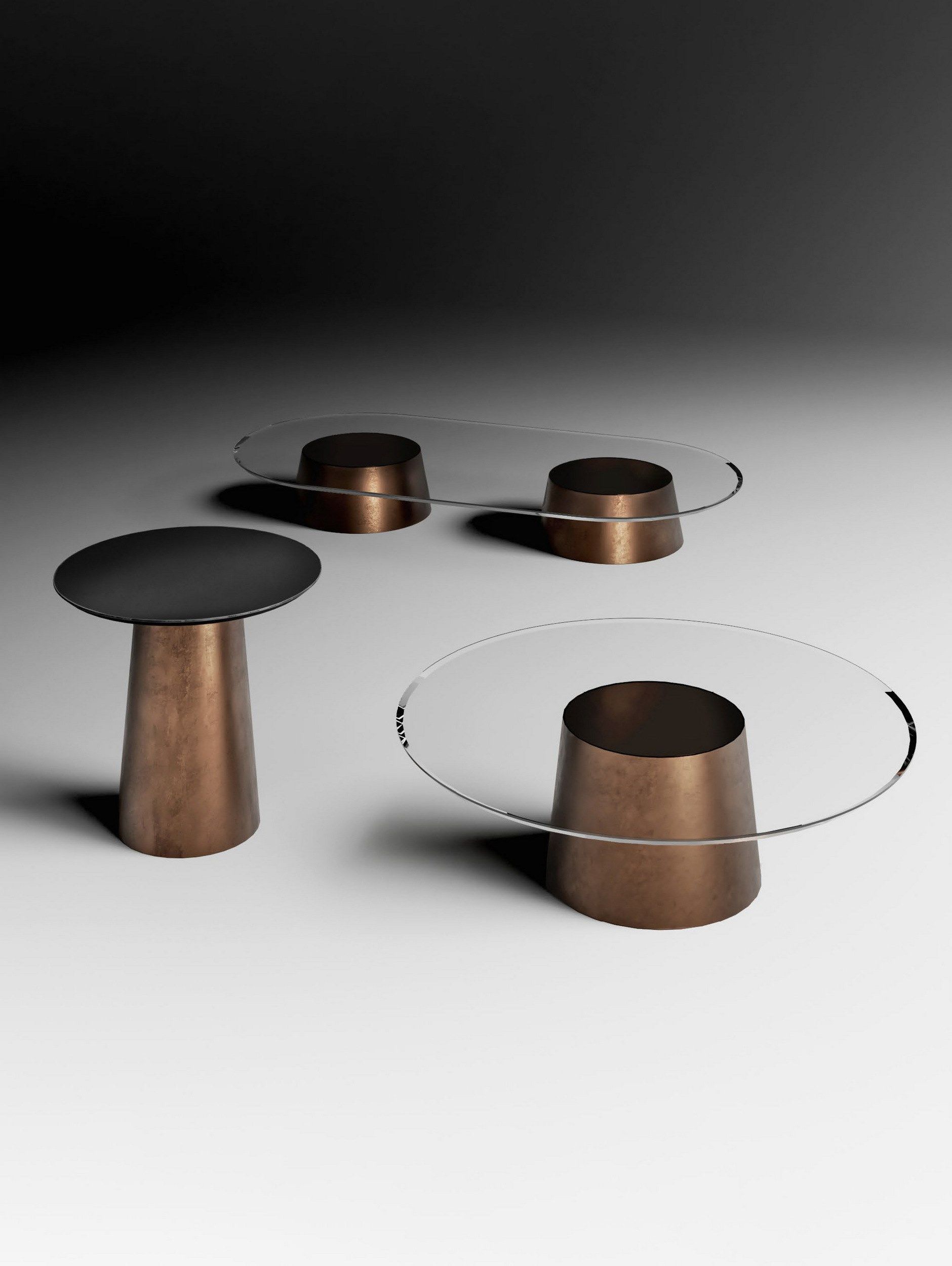 Стеклянный овальный низкий журнальный столик CASA +39 ENCORE Italia ARCH-00070341 - Вид №3