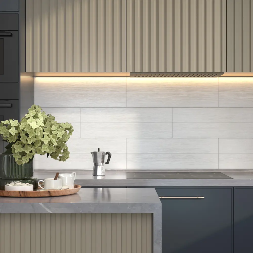 Плитка настенная Kerama Marazzi Сигма 20x60 см 1.2 м² матовая цвет белый полосы STLM-2046377 - Вид №4