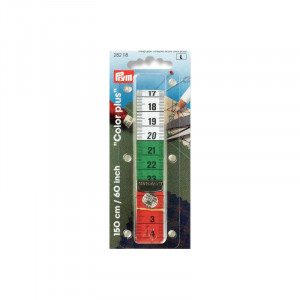 282118 Сантиметр Color Plus с кнопкой 150 см 1 шт в блистере шкала в см и дюймах PRYM