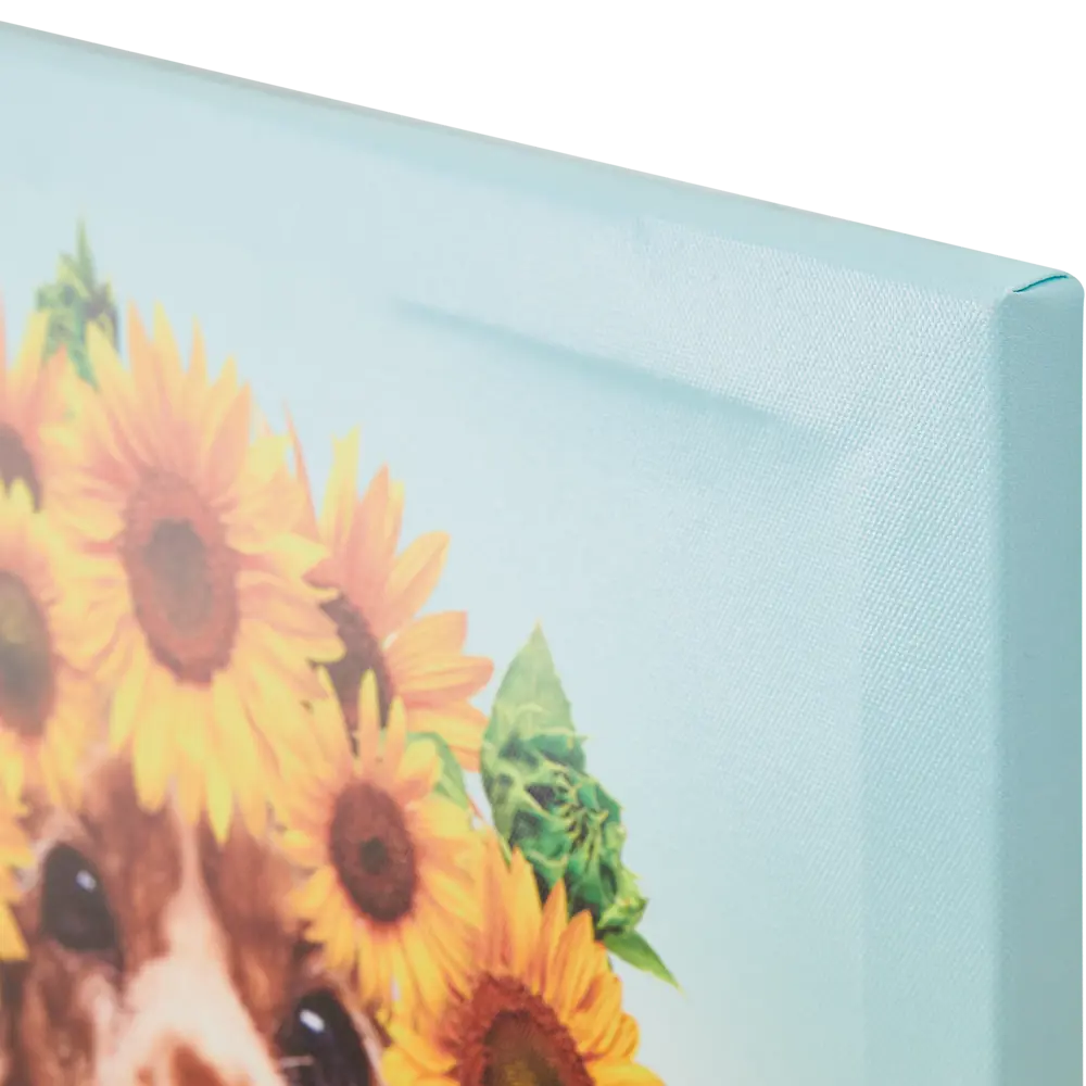 Картина на холсте Собачка с подсолнухами 40х50 см Santreyd STLM-2003297 - Вид №1