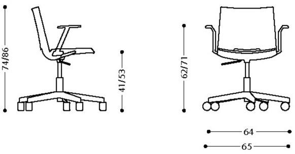 LAMM Стул офисный вращающийся с 5 спицами на колесиках Hl³ sun-id-1450634 - Вид №4