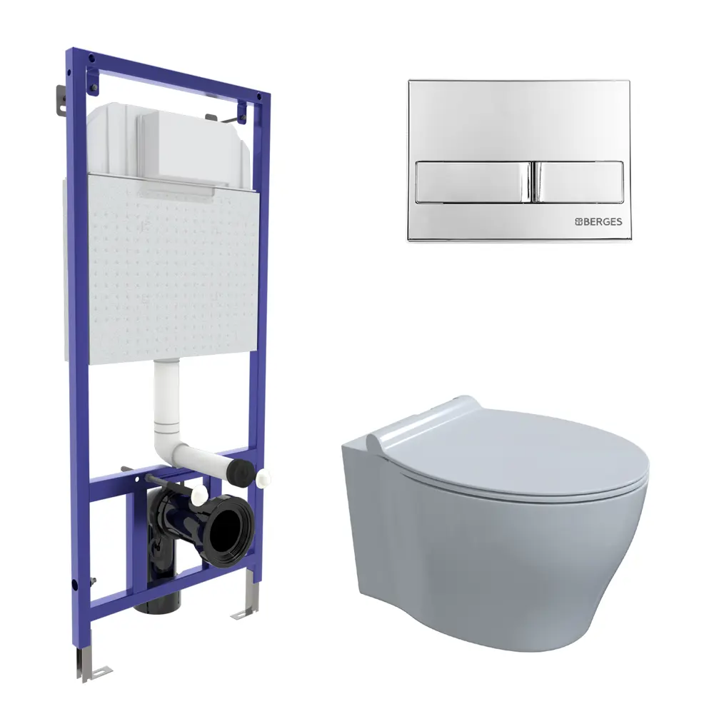 Комплект инсталляция с унитазом Berges Top с кнопкой Santreyd STLM-2143446