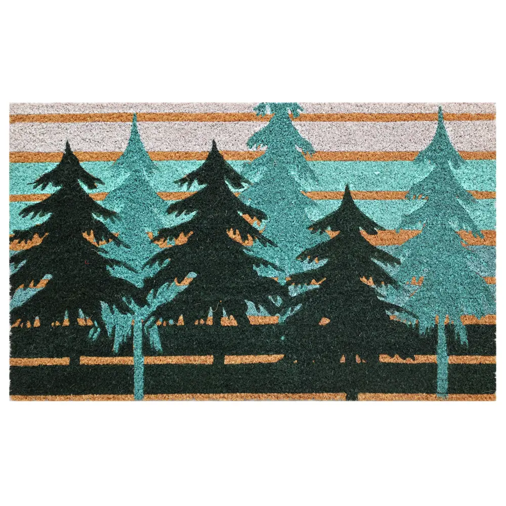 Коврик декоративный кокос Velcoc Kera Firs 40x75 см цвет бежевый/зеленый STLM-2042762 - Вид №1