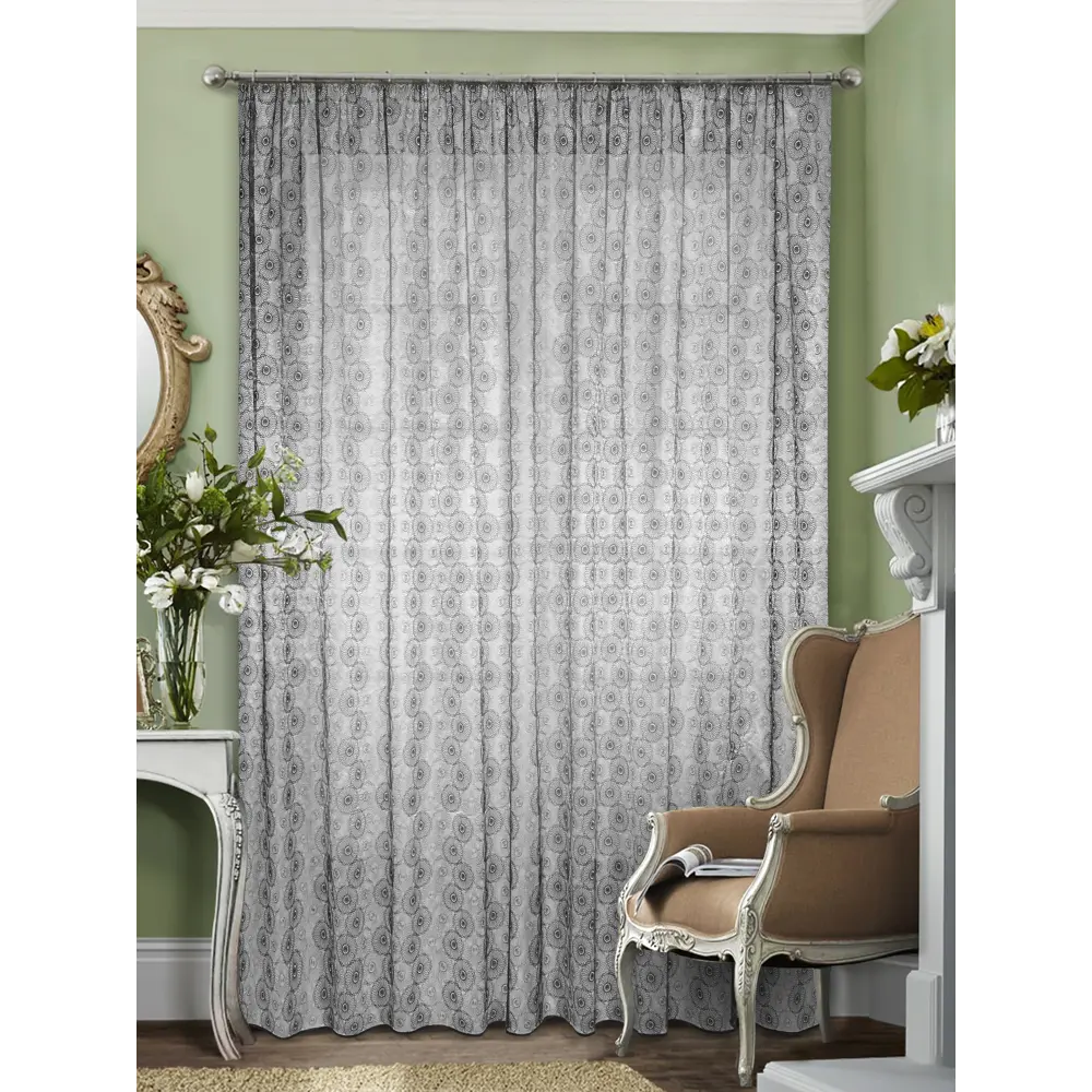 Тюль на ленте «Одуванчик», 150х270 см, орнамент, цвет серый ТОРГОВЫЙ ДОМ ТЕКСТИЛЬ STLM-2004762 - Вид №8