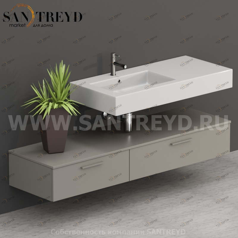 T17052GH2 Столешницы для использования в сочетании с тумбами и открытыми тумбами 170 см серая Globo ARREDO WOOD Италия Ceramica Globo