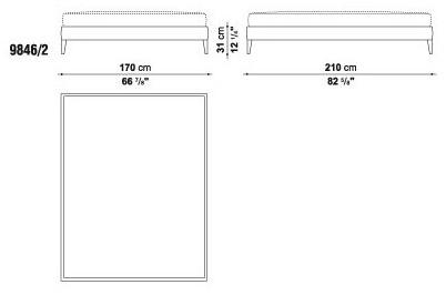 Maxalto Двуспальная кровать из ткани с высоким изголовьем Filemone sun-id-1365147 - Вид №4