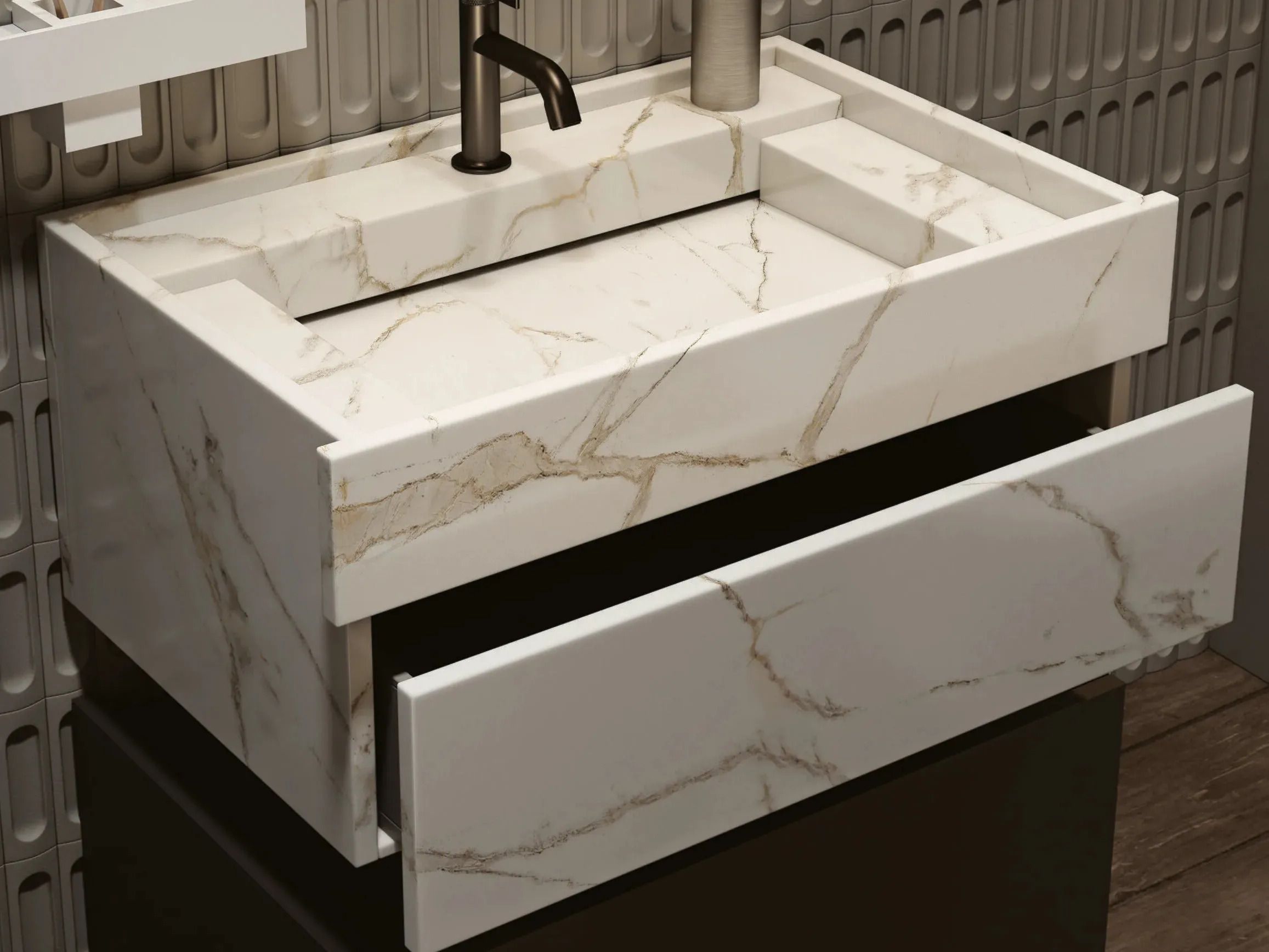 Прямоугольная мраморная раковина с ящиками MOMA Design Hedonist ARCH-00030534