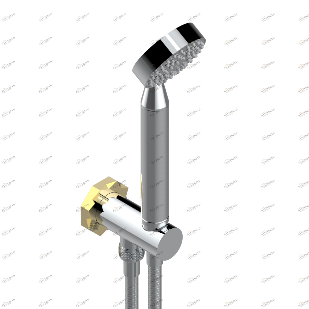 U2R-54 Душ ручной стильный встраиваемый в стену, шланг и патрубок для душа с крючком Thg-paris Nihal porcelaine verte Хром/золото U2R 54 CAT.A