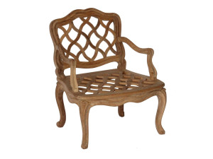 Стул для сада из тикового дерева с подлокотниками