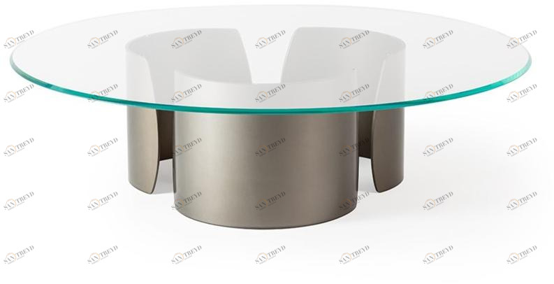Reflex Низкий круглый стеклянный журнальный столик Petalo sun-id-1461696