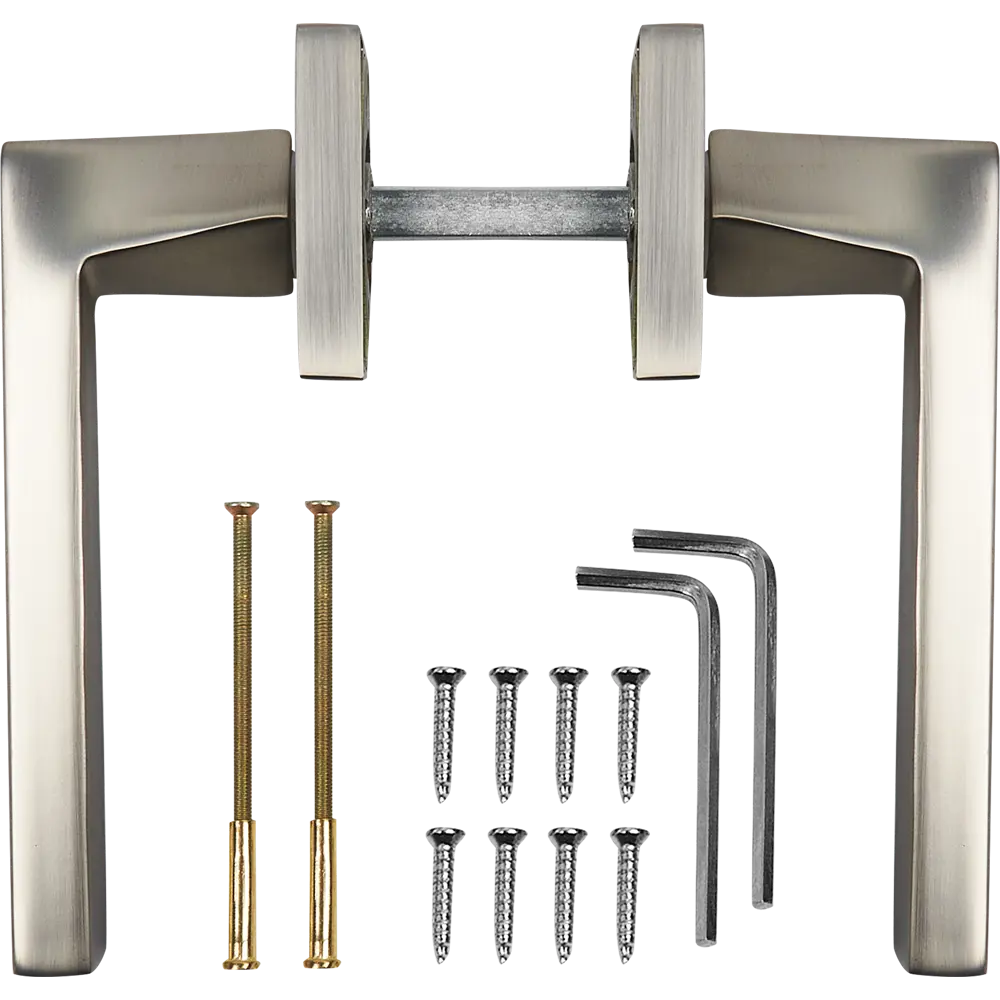 Ручка дверная на розетке Reinz Равенна, цвет матовый никель RENZ STLM-2136369 - Вид №1