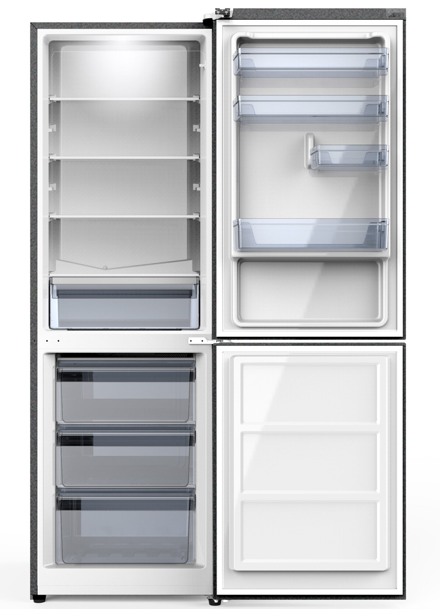 9193430 Холодильник с морозильником   WILLMARK RF-415DCGT серый STDN-0041515 - Вид №1