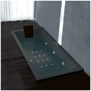 Ванна Gruppo treesse Quadra 170 ATC-V072Q-SX-C чёрная с гидромассажем аэромассажем и дезинфекцией и дистанционным управлением прямоугольная встроенная левая