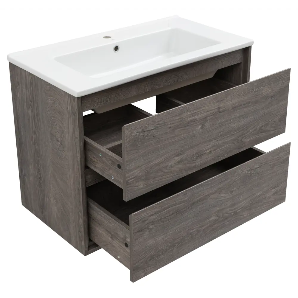 Тумба под раковину KONSENSA Мокка 2.0 подвесная 85 см цвет серый дуб STLM-2001532 - Вид №8