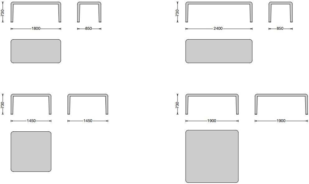 Porro Прямоугольный стол из листового металла Ferro sun-id-1404123 - Вид №6