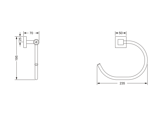 Кольцо для полотенец JOERGER Charleston Square 634.00.047.000 - Вид №1