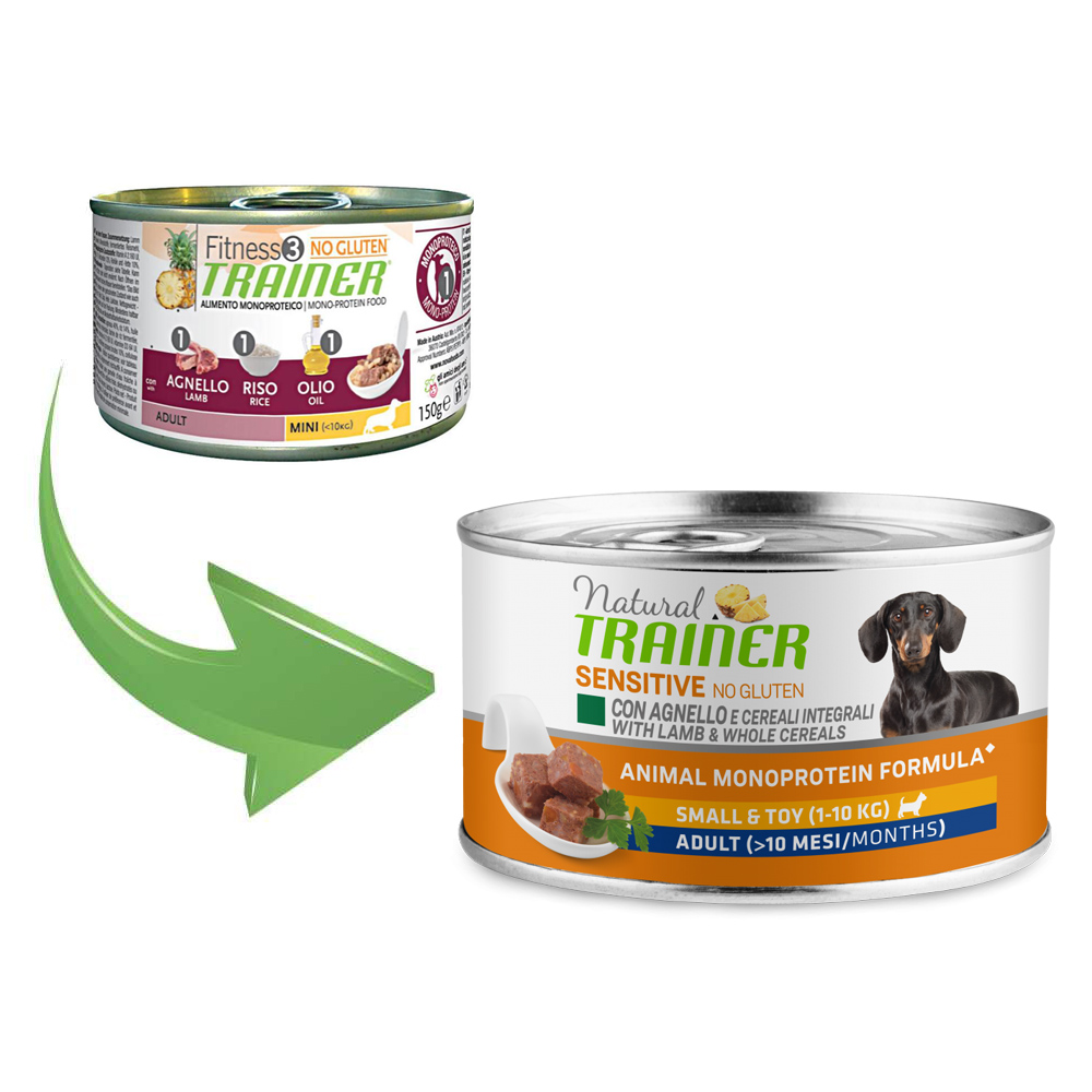 ПР0019395 Корм для собак TRAINER Natural Sensitive для мелких пород ягненок, рис банка 150г NATURAL TRAINER  - Вид №1