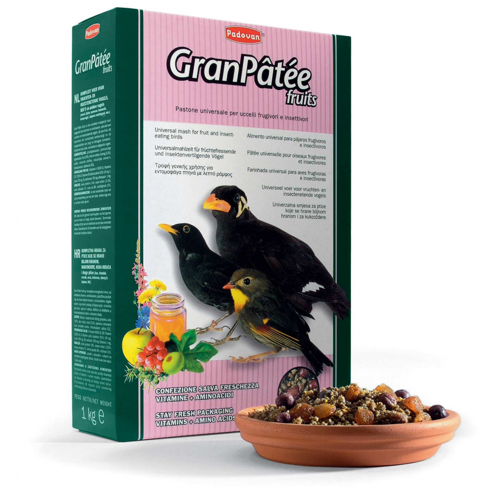 Т00008148 Корм для птиц комплексный/фруктовый для насекомоядных птиц 1кг Padovan 