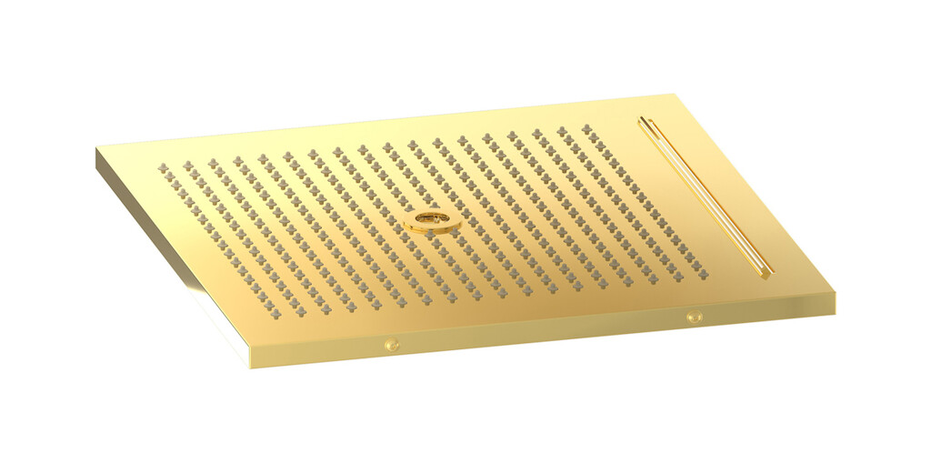 Полувстроенный верхний душ с режимами - дождь, водопад и хромотерапия WE ARE IB av370oo Gold Aqua